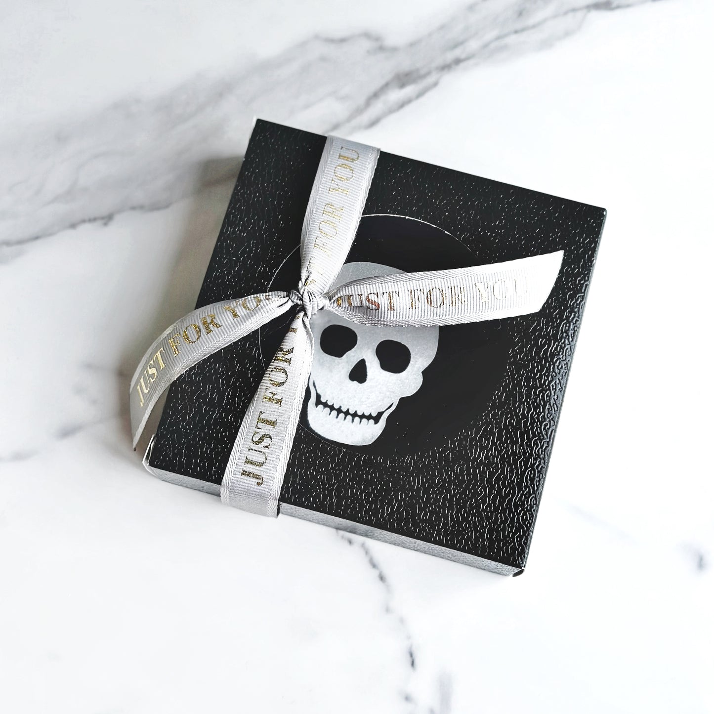 Silver Skull Black | Set of 2 Coasters