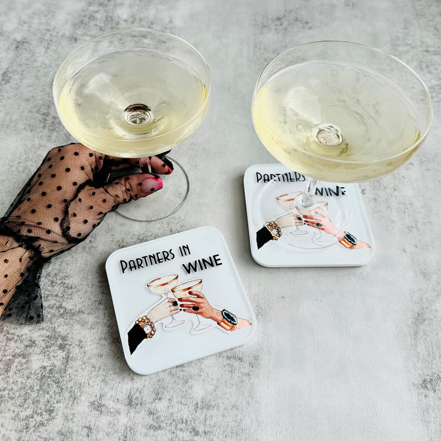 Partners In Wine | Set of 2 Coasters