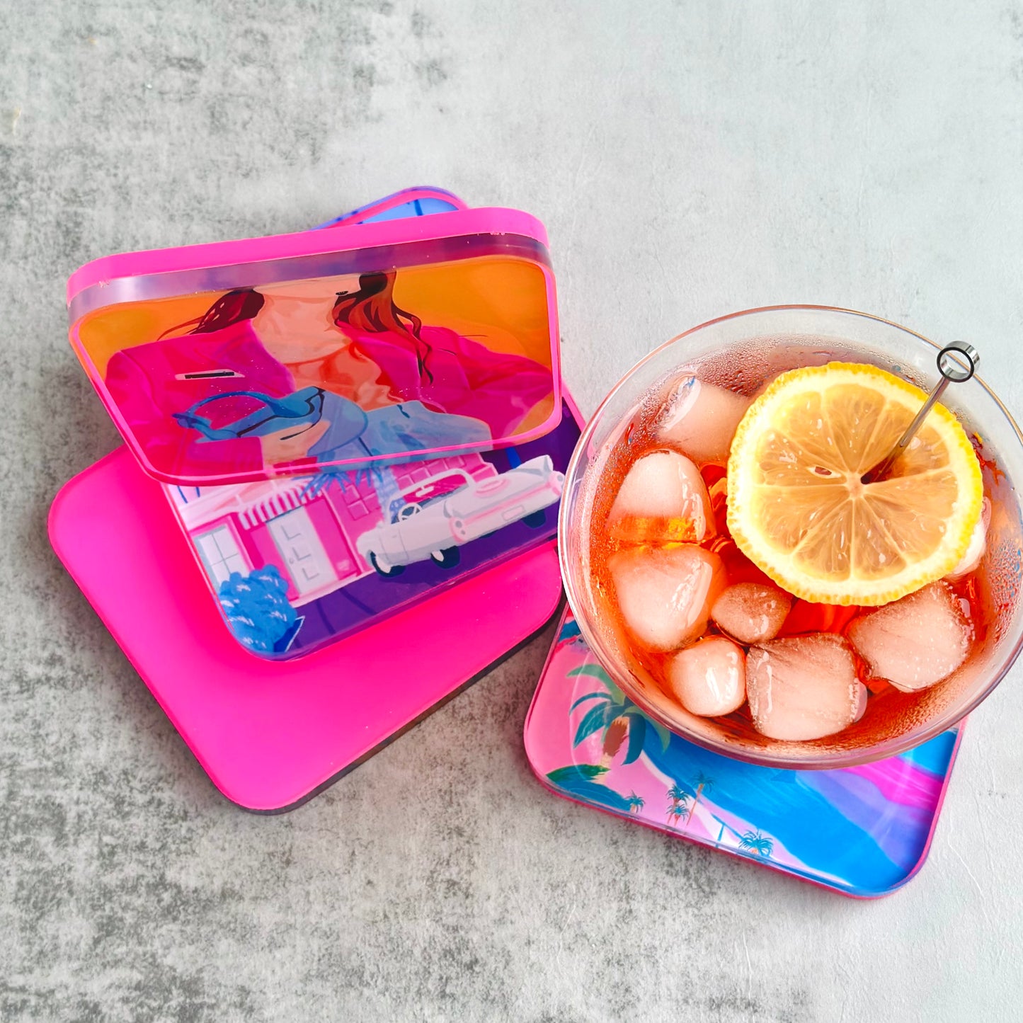 Colorful City Life | Set of 4 Coasters