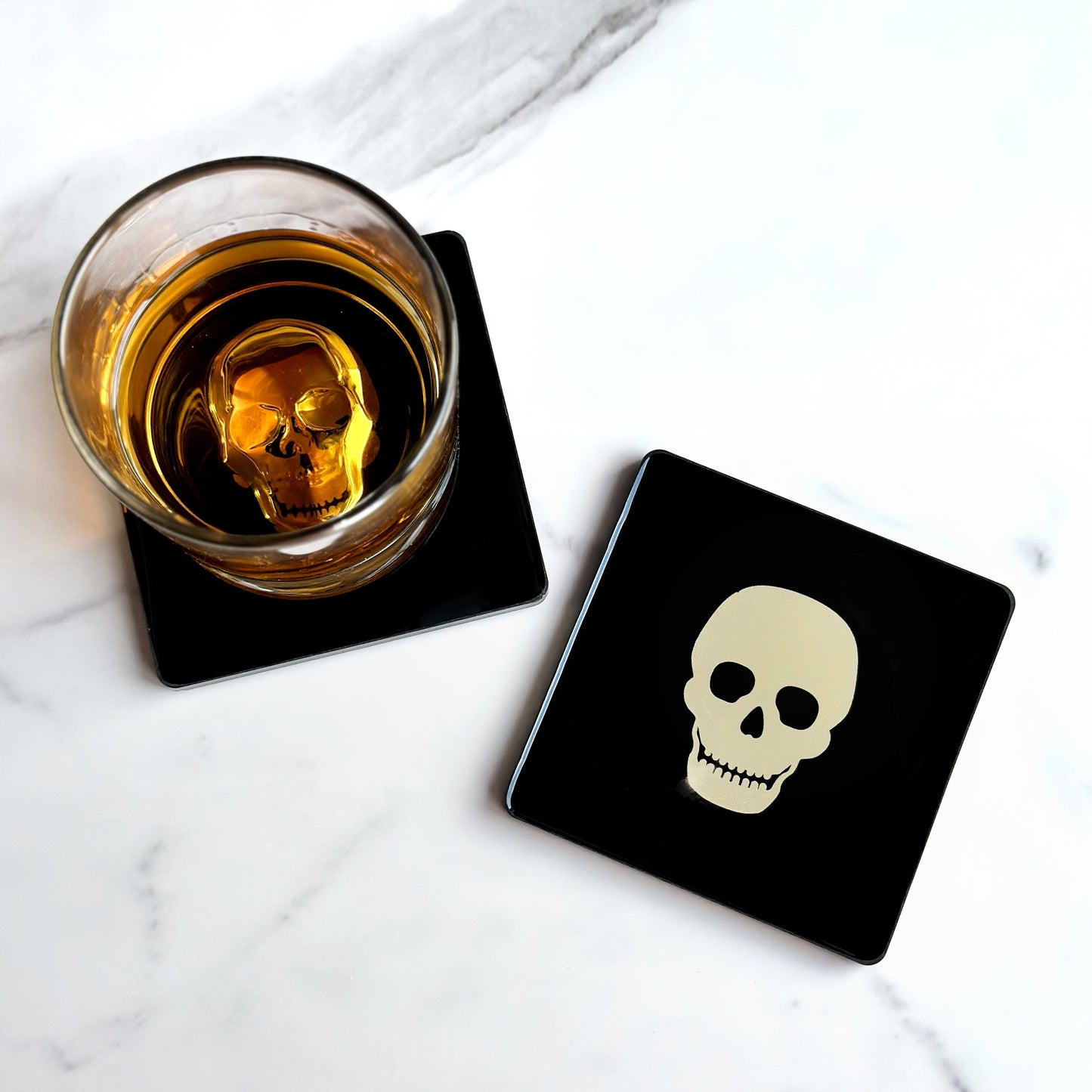 Gold Skull Black | Set of 2 Coasters