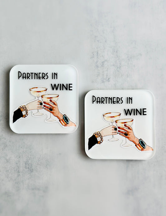 Partners In Wine | Set of 2 Coasters