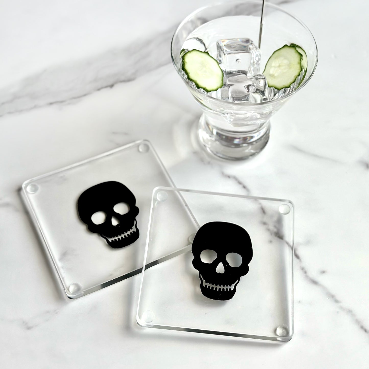 Black Skull | Set of 2 Coasters