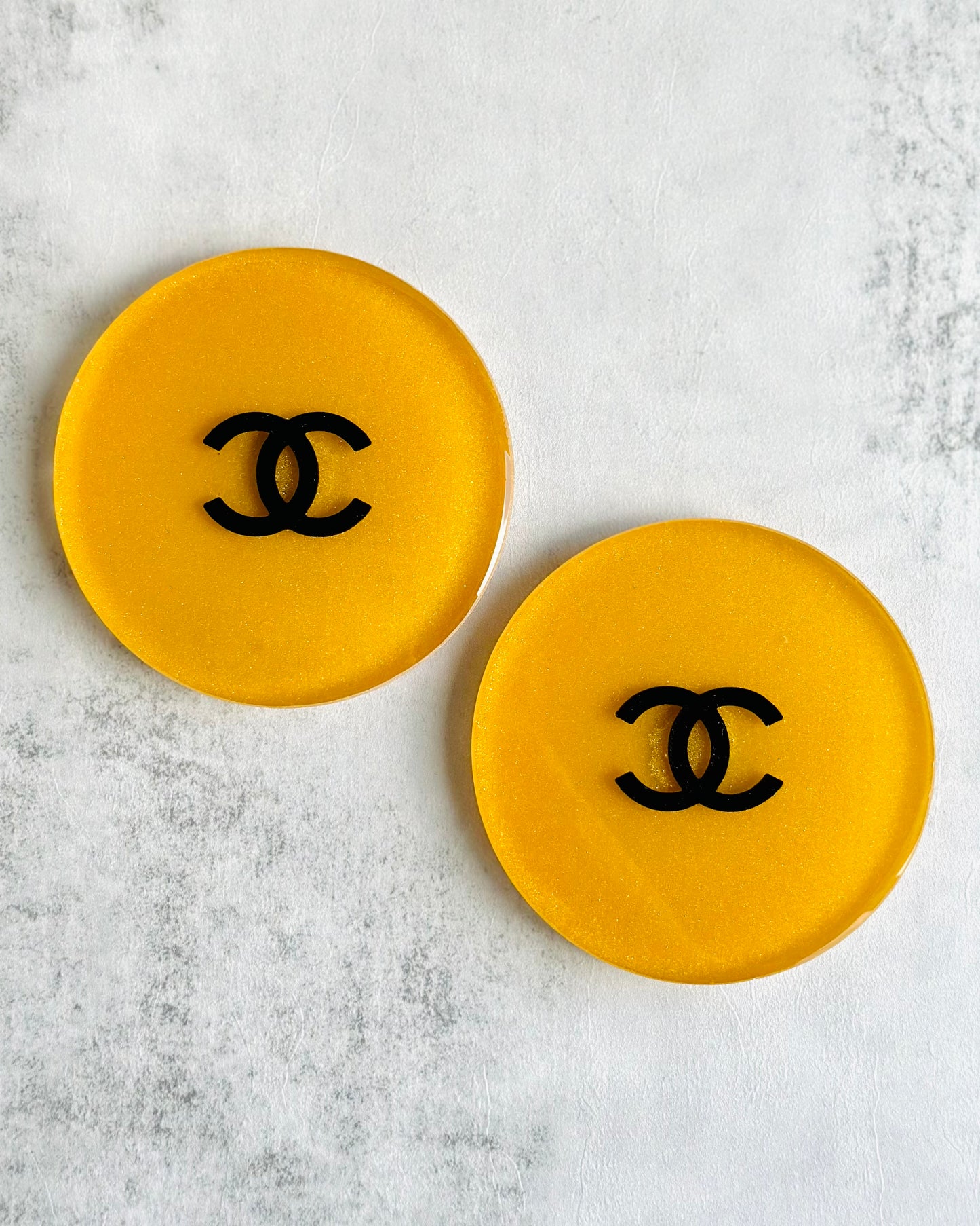 CC Gold Round | Set of 2 Coasters
