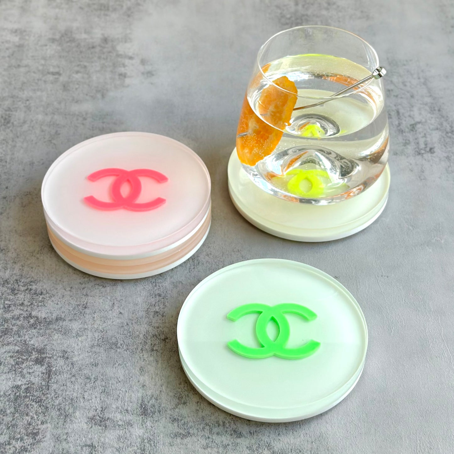 CC Neon Round | Set of 4 Coasters