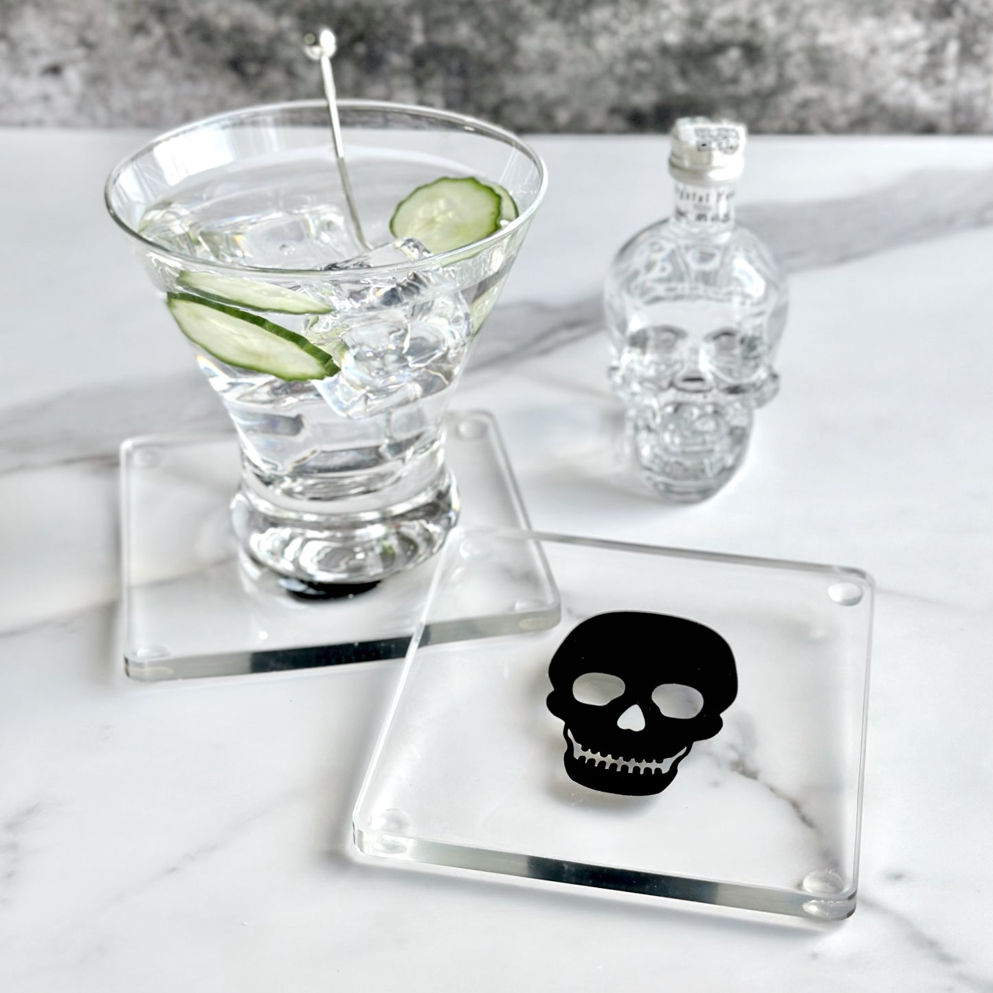 Black Skull | Set of 2 Coasters