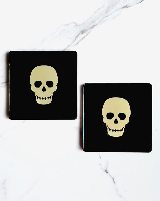 Gold Skull Black | Set of 2 Coasters